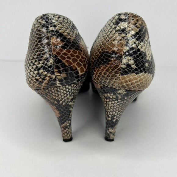 Bandolino Open Toe Pumps Snakeskin Pattern Style BDMYLAH Womens Size 7.5 Heels - Picture 4 of 9